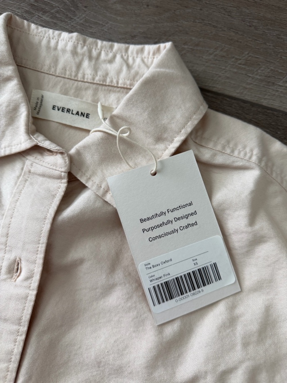 NWT Everlane The Boxy Oxford XS Whisper Pink - Picture 8 of 12